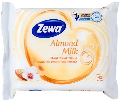 Zewa туалетная бумага влажная 42шт Almond Milk