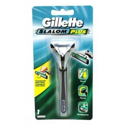 Gillette станок для бритья мужской многоразовый Slalom plus с 1 сменной кассетой