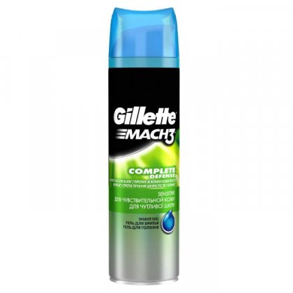 Gillette гель для бритья мужской Mach3 200мл Pure and Sensetive Гипоаллергенный без отдушек и красителей