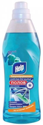 Help средство для мытья полов концентрированное 1л Морской бриз