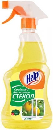 Help средство для мытья стекол с курком 500мл Лимон