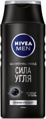 Nivea шампунь для волос мужской 250мл Сила Угля