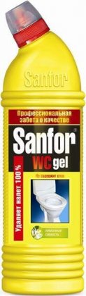 Sanfor гель чистящий 750мл универсальный для туалетной комнаты WC лимон