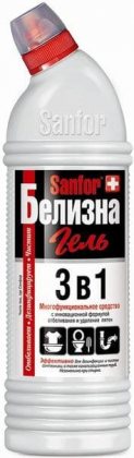 Sanfor пятновыводитель и отбеливатель Белизна-гель 3в1 с хлором 1000мл