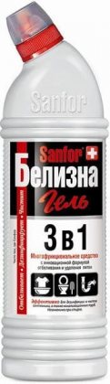Sanfor пятновыводитель и отбеливатель Белизна-гель 3в1 с хлором 700мл