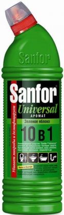 Sanfor средство для чистки и дезинфекции универсальное 750мл Зеленое яблоко