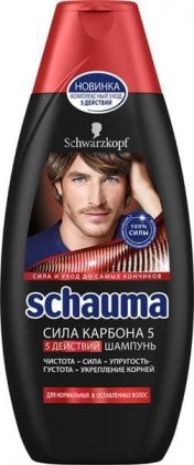 Schauma шампунь для волос мужской 380мл Сила Карбона 5