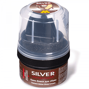 Silver Express крем-Блеск в банке с губкой 50мл Коричневый