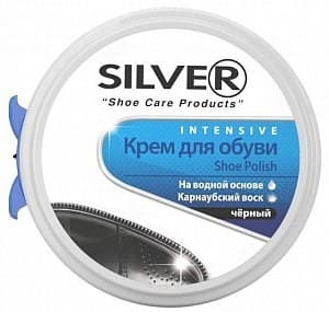 Silver Intensive Shoe Polish крем для обуви в пластиковой банке 50мл Черный