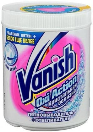 Vanish Oxi Action пятновыводитель порошок 1кг Белый Кристальная белизна + отбеливатель