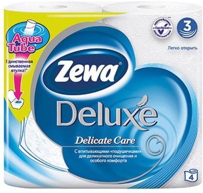 Zewa Deluxe туалетная бумага трехслойная 4шт Белая