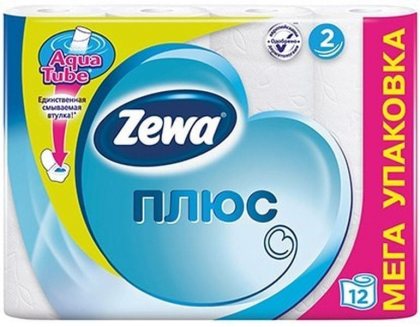 Zewa Plus туалетная бумага двухслойная 12шт Белая