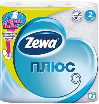 Zewa Plus туалетная бумага двухслойная 4шт Белая