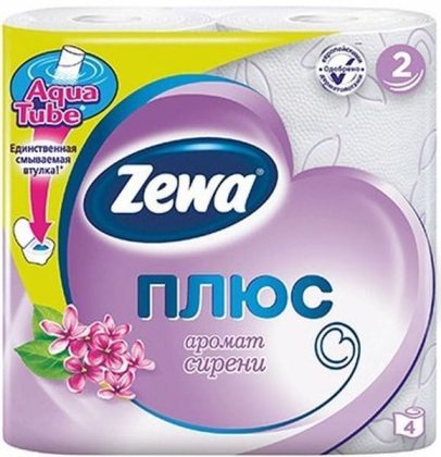 Zewa Plus туалетная бумага двухслойная 4шт Сирень