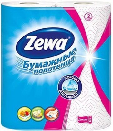 Zewa полотенца кухонные двухслойные слойные 2шт Декор